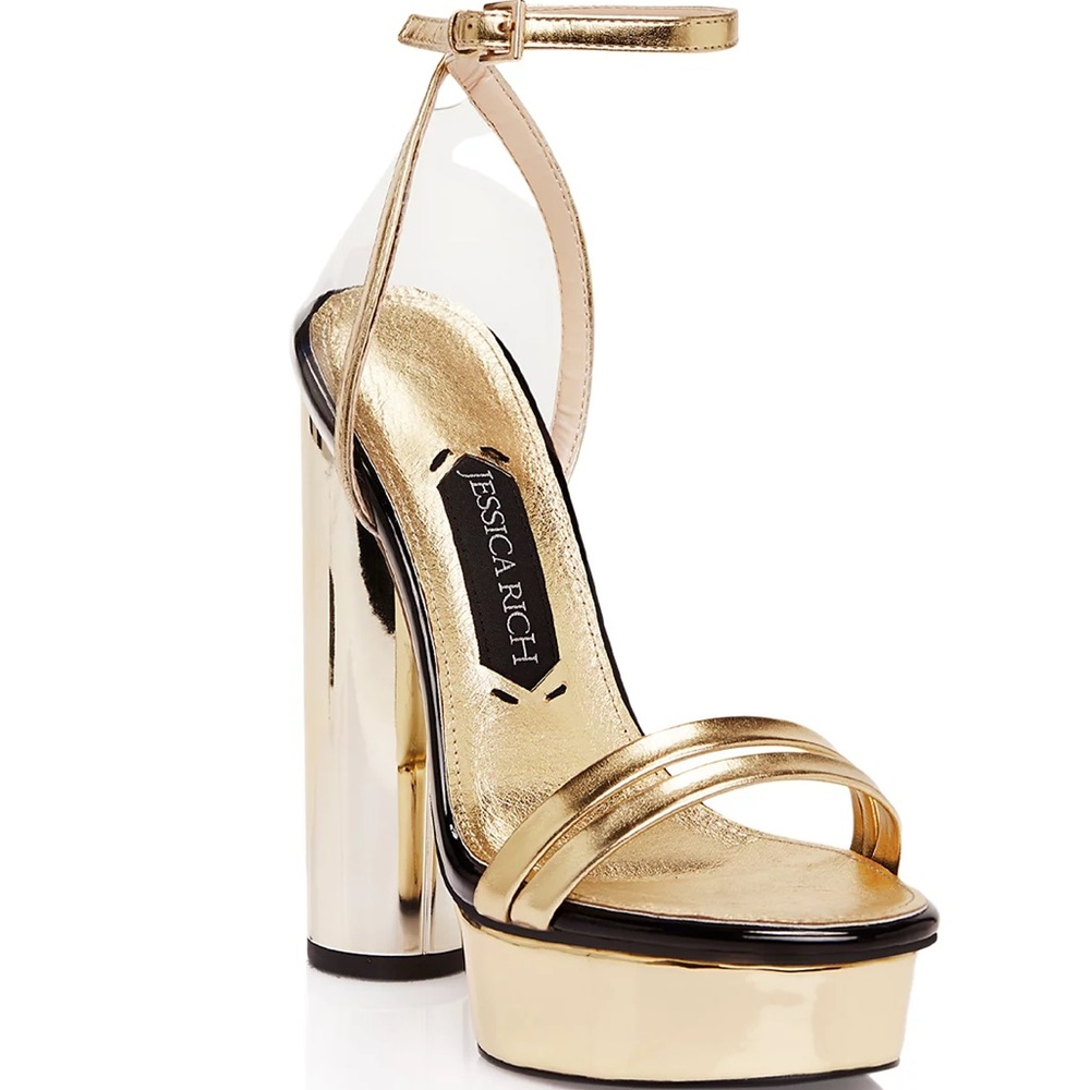 ❤️❤️ Jessica Rich
Women's GPS Gold Ankle Strap Platform Sandals❤️new